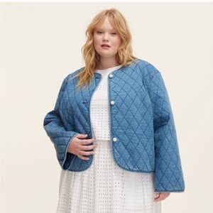 Kate Spade Women's heavyweight Blue Quilted Jacket 3X